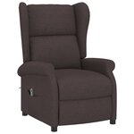 vidaXL Fauteuil inclinable électrique à oreilles marron foncé tissu
