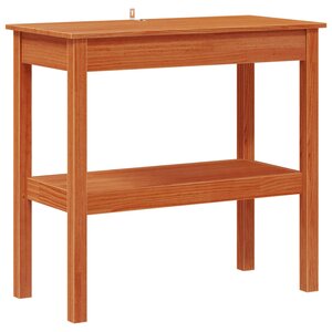 vidaXL Table console avec étagère Brun Ciré 80 x 40 x 75 cm Pin massif