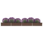 vidaXL Lit surélevé de jardin Acier galvanisé 600x80x45 cm Marron