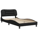vidaXL Cadre de lit avec LED sans matelas Hvar noir 100x200 cm