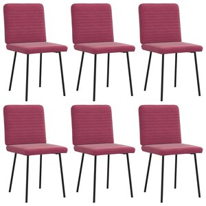 vidaXL Chaises à manger lot de 6 rouge bordeaux velours