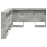 vidaXL Tête de lit de rangement Gris béton 150 cm Bois d'ingénierie