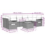 vidaXL Salon de jardin 8 Pièces avec coussins gris clair résine tressée