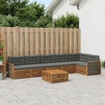vidaXL Ensemble de canapés d'extérieur 7 Pièces Naturel et Anthracite