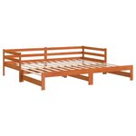 vidaXL Lit de jour avec lit gigogne cire marron 90x190 cm pin massif