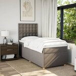vidaXL Sommier à lattes de lit avec matelas Taupe 80x200 cm Tissu