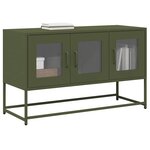 vidaXL Meuble TV vert olive 100 5x39x60 5 cm acier laminé à froid
