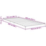 vidaXL Cadre de lit surélevé Chêne noir 76 5 x 200 cm