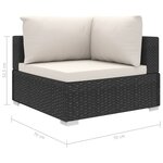 vidaXL Salon de jardin 10 Pièces avec coussins résine tressée noir