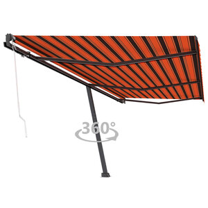 vidaXL Auvent automatique sur pied 600x300 cm Orange/marron