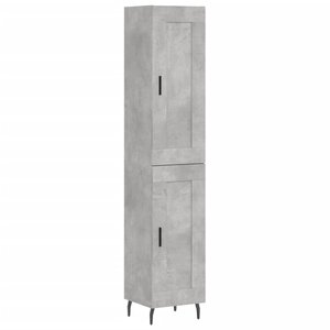 vidaXL Buffet haut Gris béton 34 5x34x180 cm Bois d'ingénierie