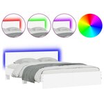 vidaXL Cadre de lit avec LED sans matelas blanc 150x200 cm