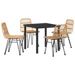 vidaXL Ensemble de salle à manger pour jardin 5 Pièces Marron Poly rotin