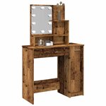 vidaXL Coiffeuse avec LED vieux bois 86 5x35x136 cm