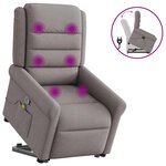 vidaXL Fauteuil inclinable de massage Taupe Tissu