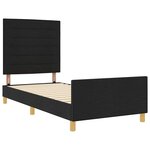 vidaXL Cadre de lit avec tête de lit Noir 100 x 200 cm tissu