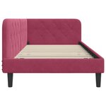 vidaXL Cadre de lit d'angle Bordeaux 90 x 200 cm Velours