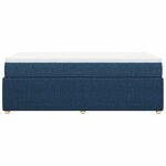 vidaXL Sommier à lattes de lit avec matelas Bleu 90x200 cm Tissu