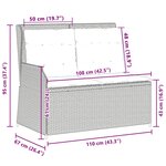 vidaXL Banc de jardin avec coussin Gris Poly rotin