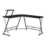 Bureau table poste de travail avec plateau surélevé 122 x 122 x 98 cm noir 03_0009073