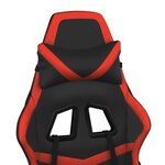 vidaXL Chaise de jeu avec repose-pied Noir et rouge Similicuir