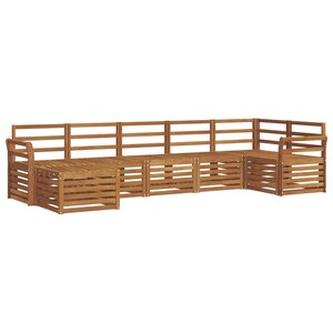 vidaXL Ensemble de canapé d'angle 7 Pièces Naturel Bois d'Acacia Massif