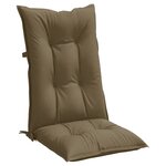 vidaXL Coussins de chaise à dossier haut lot de 2 taupe mélangé tissu