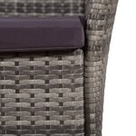 vidaXL Mobilier de bistro 3 Pièces Résine tressée Gris