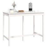 vidaXL Table de bar Blanc 140x80x110 cm Bois massif de pin