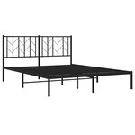 vidaXL Cadre de lit métal sans matelas avec tête de lit noir 150x200cm