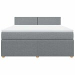 vidaXL Sommier à lattes de lit avec matelas Gris clair 180x200cm Tissu