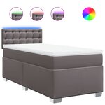 vidaXL Sommier à lattes de lit avec matelas Gris 90x190 cm Similicuir