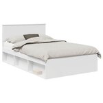 vidaXL Cadre de lit Blanc 120 x 190 cm Bois d'ingénierie