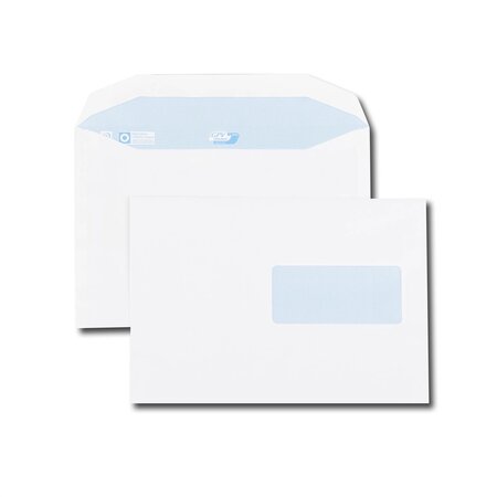 Bte 500 enveloppes insertion mécanique patte trapèze c5 162x229 80 g fenêtre 45x100 blanc gpv