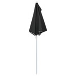 vidaXL Demi-parasol de jardin avec mât 180x90 cm Noir