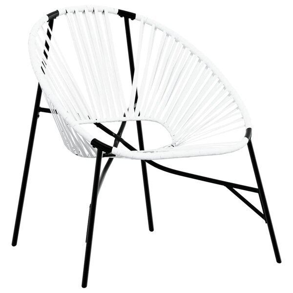 vidaXL Chaise œuf de jardin noir et blanc résine tressée