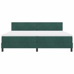 vidaXL Lit à ressort LED avec matelas Vert foncé 200 x 200 cm Velours