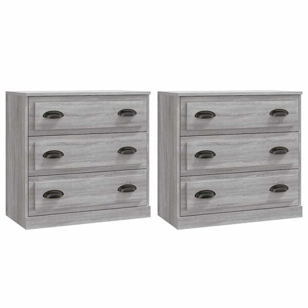 vidaXL Buffets 2 Pièces sonoma gris bois d'ingénierie