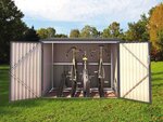 Abri jardin métal 4 vélos - 4 02m² - 203 x 198 x 157/142 cm - Gris