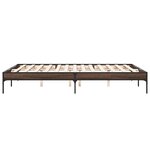 vidaXL Cadre de lit chêne marron 140x200 cm bois d'ingénierie et métal