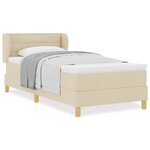 vidaXL Lit à Ressorts avec Matelas Crème 90x200 cm Tissu Crème