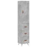 vidaXL Buffet haut Gris béton 34 5x34x180 cm Bois d'ingénierie