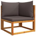 vidaXL Ensemble de canapés de jardin 11 pièces avec coussins en bois d'acacia et corde