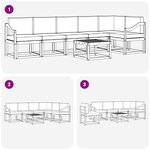 vidaXL Ensemble de canapés d'extérieur 7 Pièces Blanc et gris clair