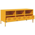 vidaXL Meuble TV jaune moutarde 101 5x39x43 5 cm acier laminé à froid