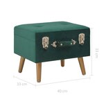 vidaXL Tabouret de rangement 40 cm Vert Velours