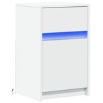 vidaXL Armoire de chevet avec lumières LED blanc bois d'ingénierie