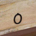 Bureau table meuble travail informatique bois de manguier massif et acier 110 cm 0502126