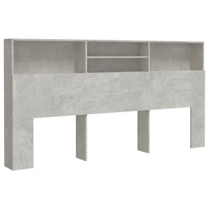 vidaXL Armoire de tête de lit Gris béton 200x19x103 5 cm