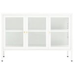 vidaXL Buffet Blanc 105x35x70 cm Acier et verre